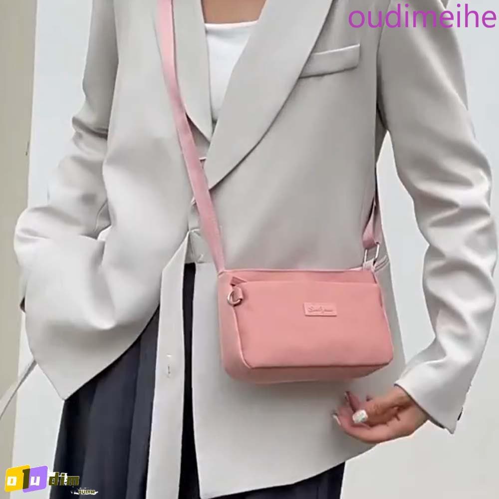 Bolsa Quadrada De Nylon OUDIMEIHE , De Ombro Macia De Cor Sólida De Grande Capacidade Feminina Casual Anti-Respingos De