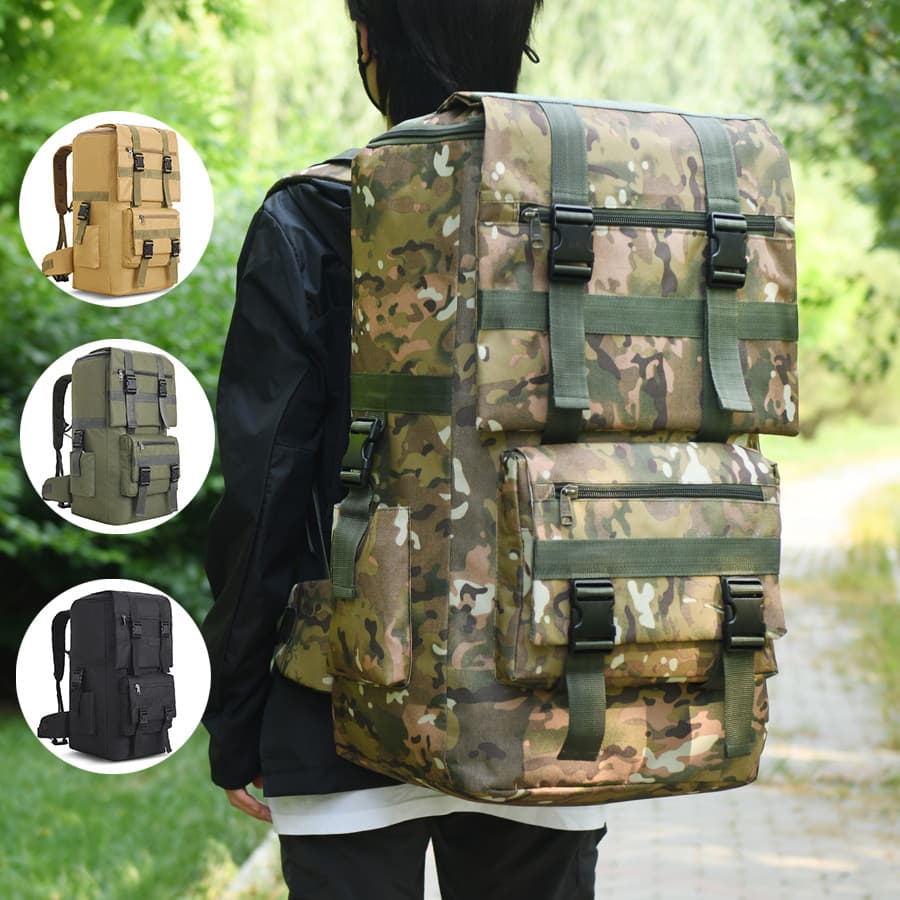 Mochila masculina feminina de grande capacidade ao ar livre multifuncional caminhadas camuflagem viagem escalada saco de