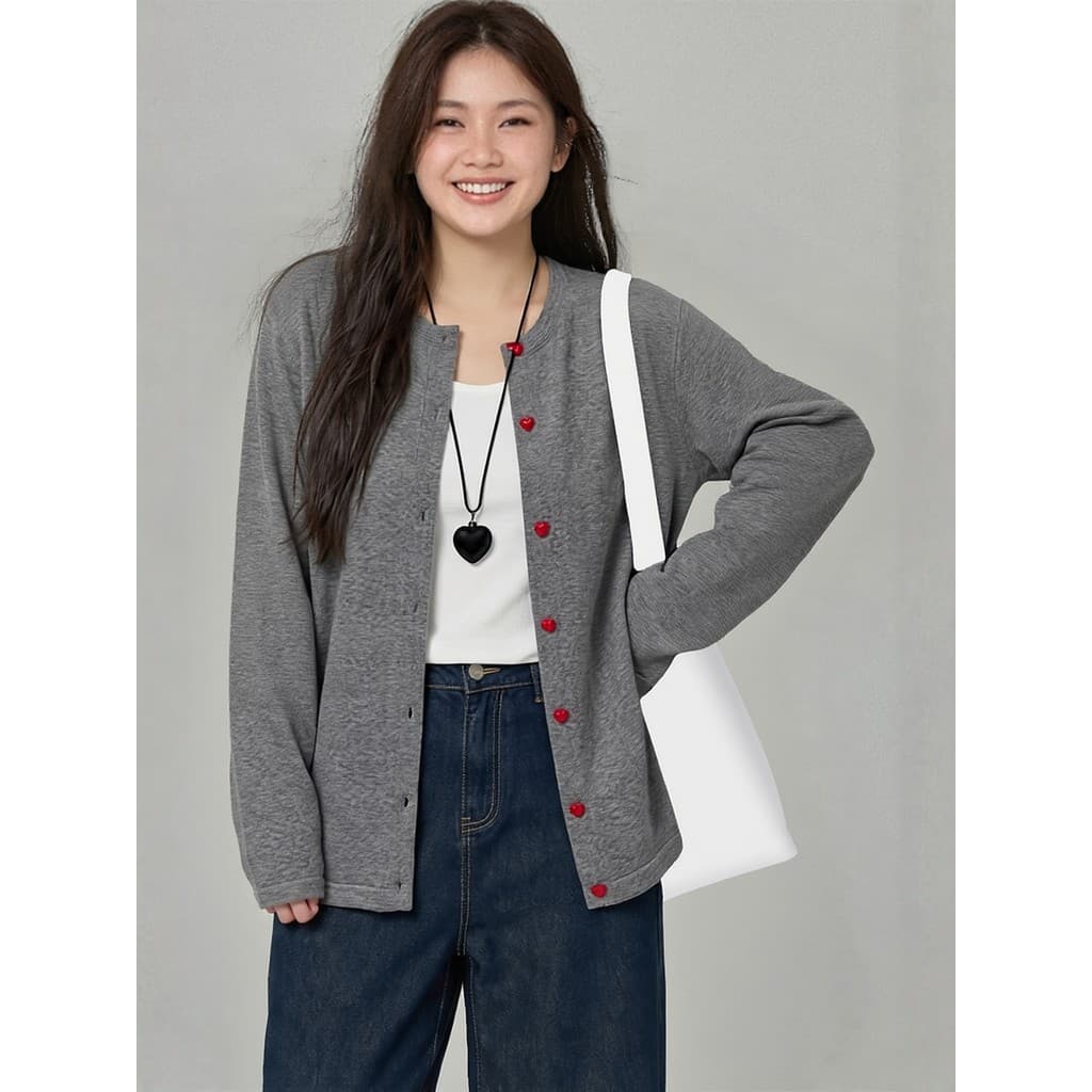 Tamanho grande feminino primavera único bonito mais magro olhar de malha Cardigan primavera outono jaqueta fina feminina