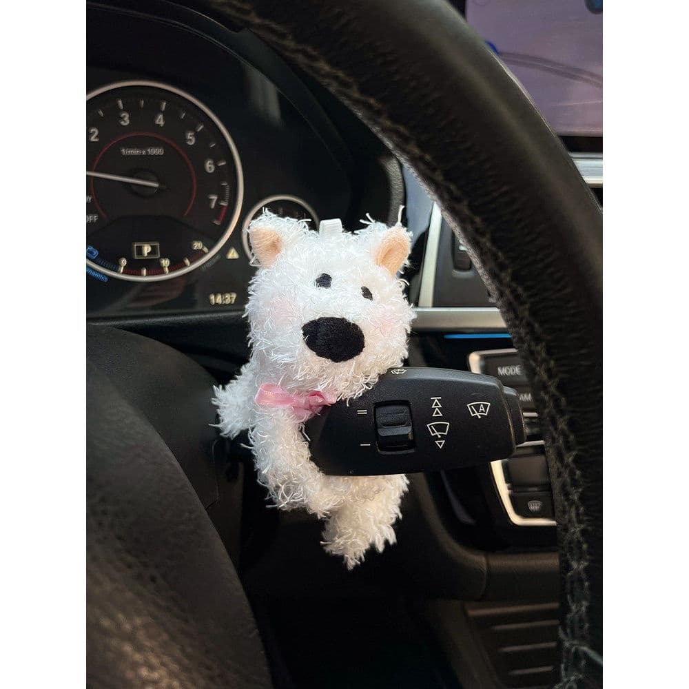Ornamentos de tela de controle Central West Highland bonito cão Interior meninas suprimentos de carro boneca de pelúcia