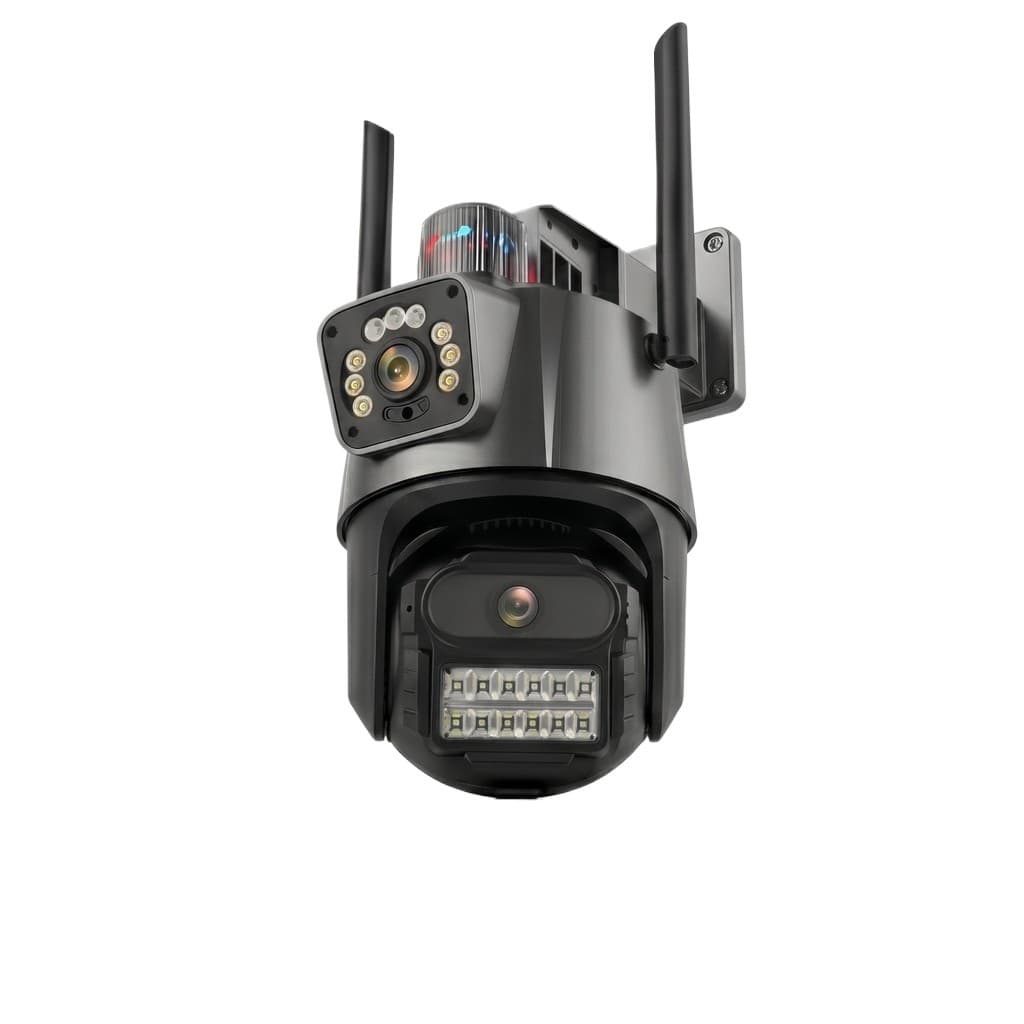 Camera Seguranca Externa 4K Lente Dupla Wifi 6MP Sirene Alarme Visao Noturna Colorida IP66 ICSEE