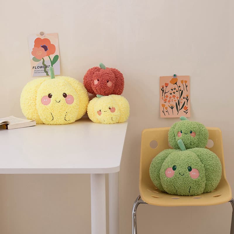 Novo produto pimenta amigo série bonito engraçado boneca pimenta amarela pimenta vermelha pimenta verde brinquedo de pel