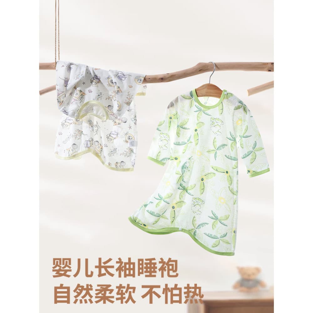 Camisola de bebê de manga comprida, peça única, masculina, feminina, saco de dormir, roupas para casa, pijama de verão,
