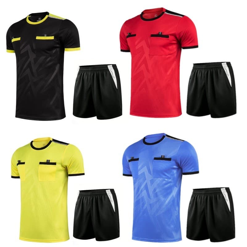Uniforme de árbitro de competição de futebol profissional terno árbitro de manga curta equipe camisa treinamento equipam