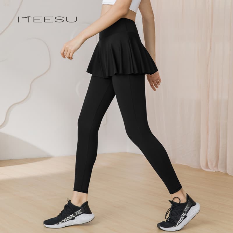 Bonito profissional falso calças esportivas de duas peças tamanho grande magro Hip-Lifting Yoga Culottes feminino Fitnes