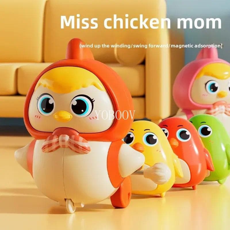 Pintinho De Brinquedo Mecânico Mãe Pode Andar Animais Fofos Bebê Aprendizagem Precoce Brinquedos Rastejantes