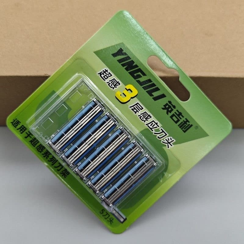 Enghili 202 Super Feel Lâmina de três camadas 3024 Lâmina de barbear Manual para barba 5 peças Produto genuíno adequado