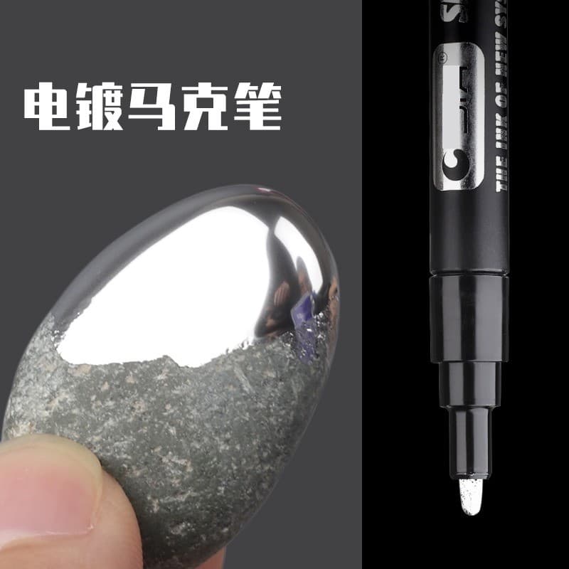 Caneta de galvanoplastia para reparo feito à mão Caneta cromada Caneta de tinta prateada Caneta de metal espelhada Galva