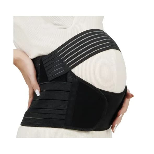 Cinta de Suporte Abdominal Ajustável JBD1 para Gestantes, Mulheres Grávidas, Abdominal, PRETO