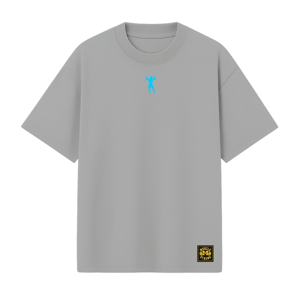 Camiseta Oversized Premium Muscle Strong Cinza Force