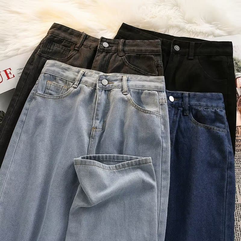 Calças de brim retas de tornozelo masculinas street Wear novas calças masculinas High street solto calças casuais estilo