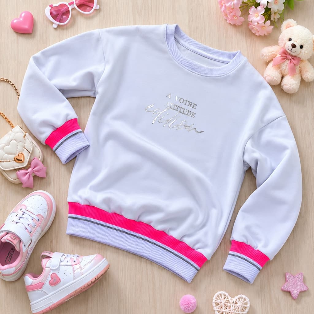 Kit 2 Peças Moletom Peluciado Infantil Menina Inverno 8 ao 10 Feminino Manga Longa Flanelado