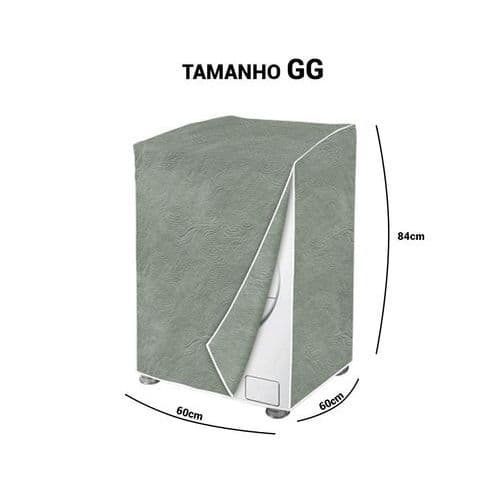 Capa Protetora Flanelada Estampa Zigzag Cinza Perolizada Grande Maquina Lavar