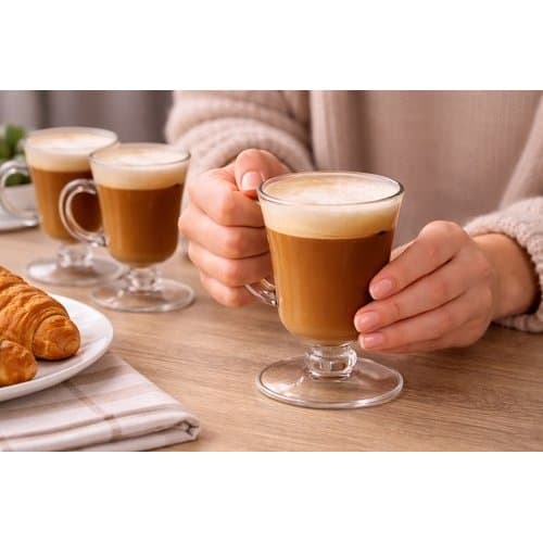 Kit 3 Canecas De Vidro 250ml Transparente Café Chá Cappuccino Resistente conjunto