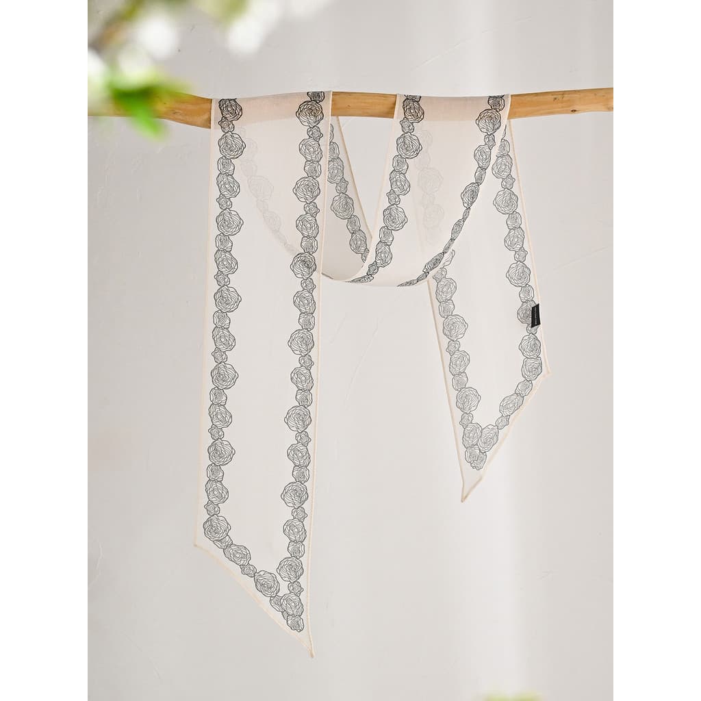 Lenço de seda feminino pequeno longo tira estreita fita pescoço ornamentos pescoço High-End gaze verão estilo fino verão