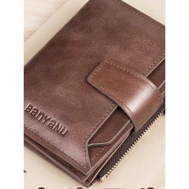 carteira masculina carteira masculina com ziper Carteira masculina superfície de couro curto grande capacidade carteira