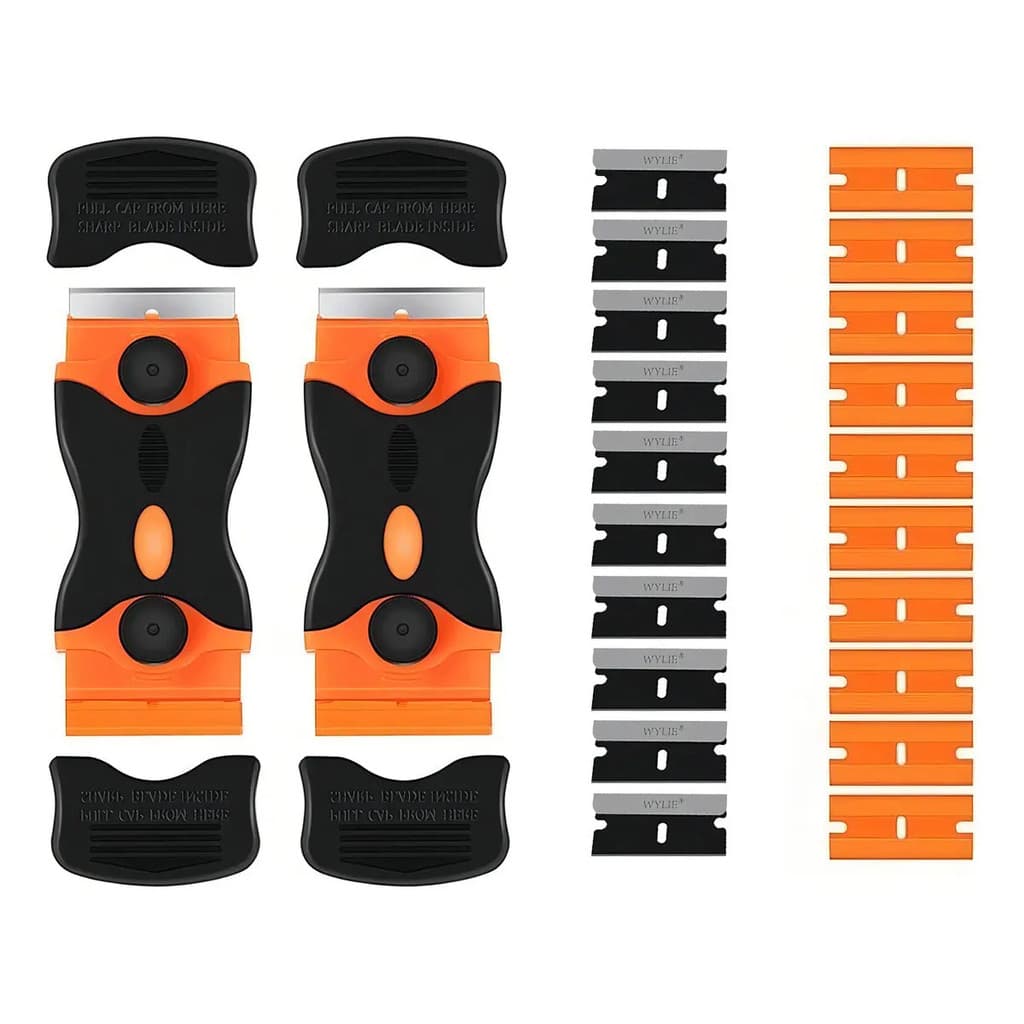 Kit 2 Raspador Wylie Duplo Preto Lâmina 3.8cm Kit 2 Estilete Wl-476