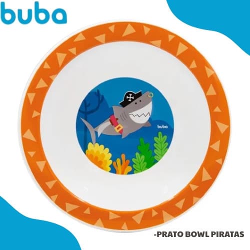 Prato Bowl Buba Aventuras Piratas Alimentação Refeição Prato Bebê Infantil Introdução Alimentar Bebe