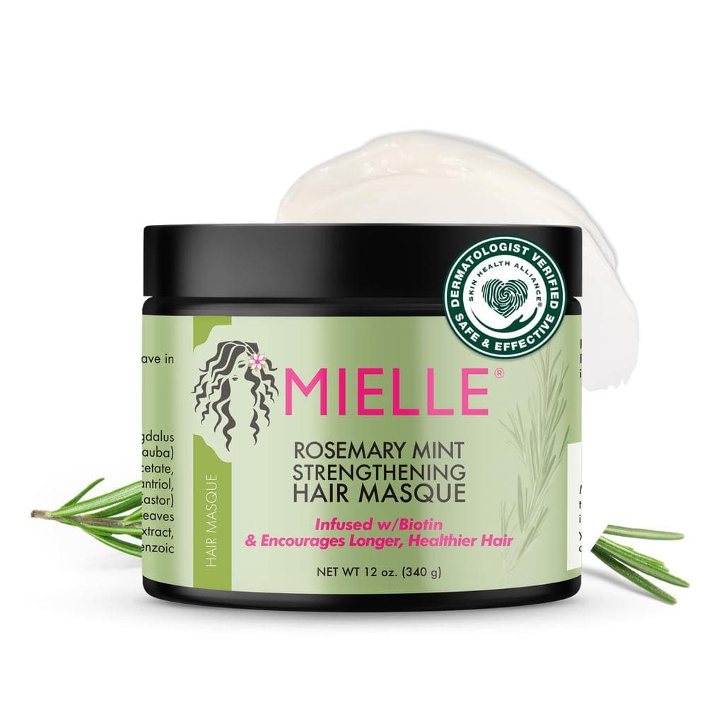 Máscara Capilar Fortificante de Alecrim e Menta da Mielle Organics para Cabelos Danificados - Tratamento de Condicioname