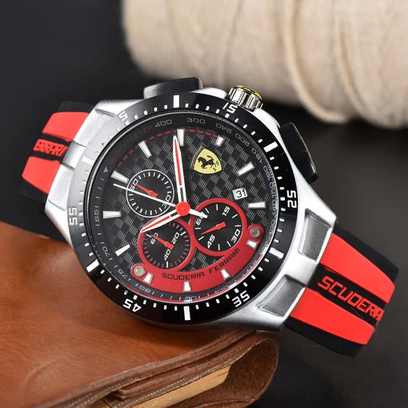 Relógio Cronógrafo Multifuncional Masculino Moda Seis Mãos Quartzo Série FERRARI Relógio Cronógrafo Top Marca Estilo