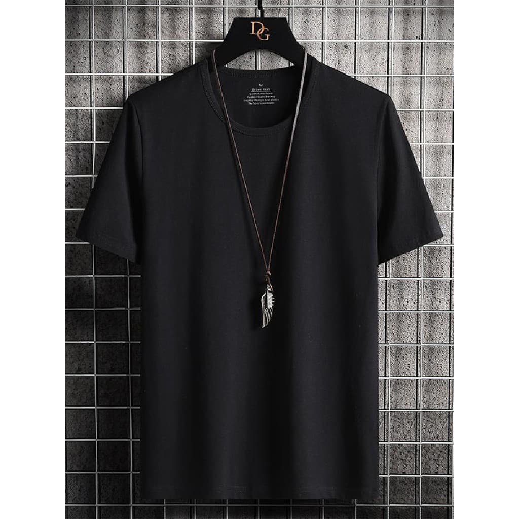 Algodão sentir camiseta de manga curta masculina 2026 verão novo estilo roupas na moda verão branco preto cor sólida cam