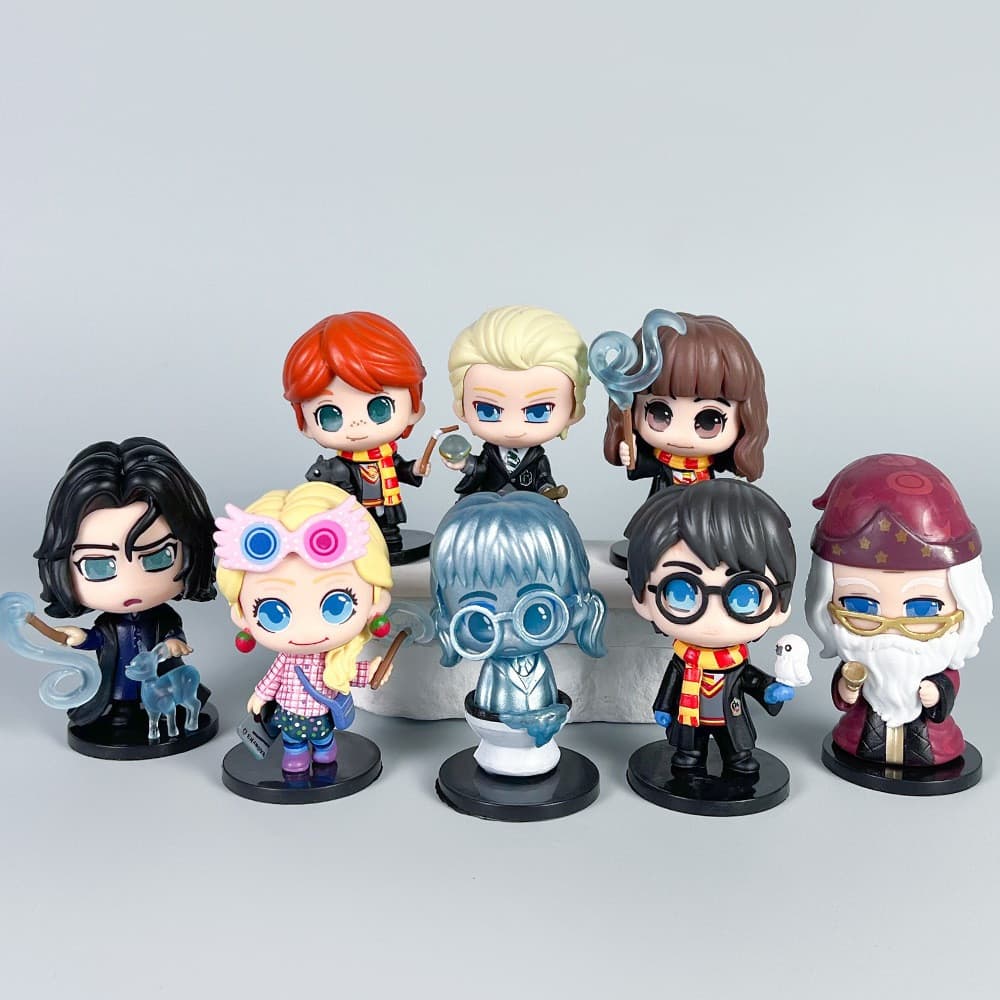 8Pcs/Set 9cm Britain Anime Harry Potter Figura Dumbledore Severus Snape Hermione Jane Granger Q Versão PVC Figuras De Aç
