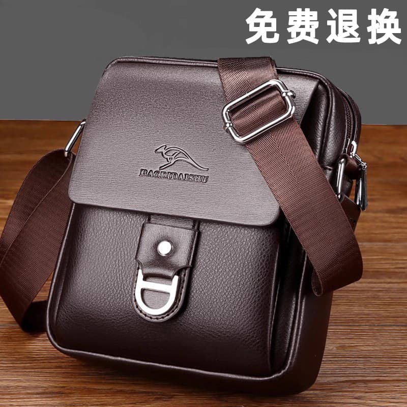 Bolsa de ombro masculina de couro macio bolsa de negócios Casual pequena bolsa Commuter crossbody pequena mochila moda c