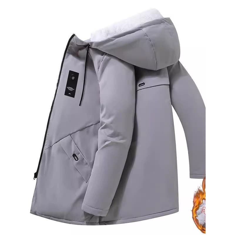Outono inverno forro de lã engrossado algodão acolchoado jaqueta masculina comprimento médio à prova de frio quente algo
