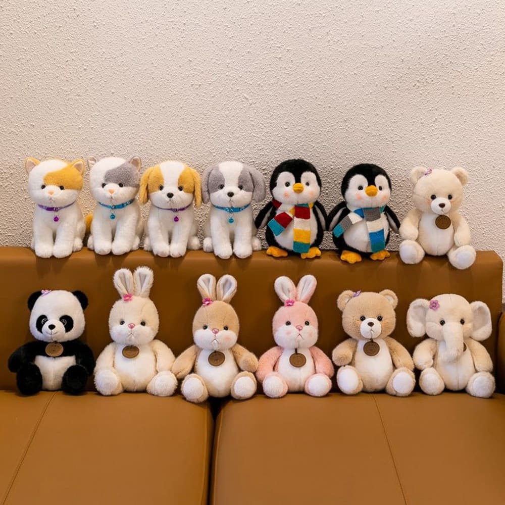 25CM Super Germinando Animal Brinquedo De Pelúcia Pinguim Elefante Cão Cabelo Coelho Macio Sono Calmante Boneca Enviar A