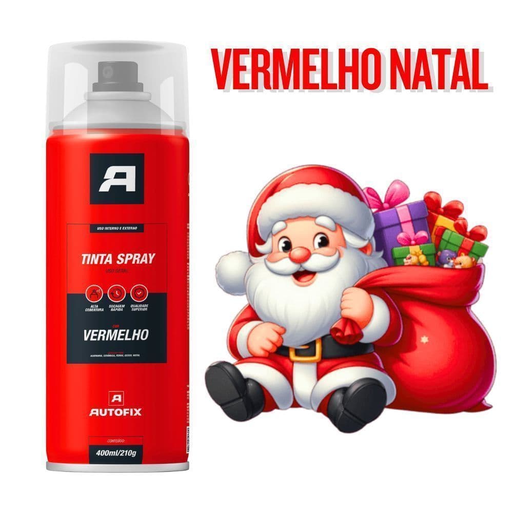 Kit 3 Tinta Spray Vermelha Natal 400ml Papai Noel ok ok