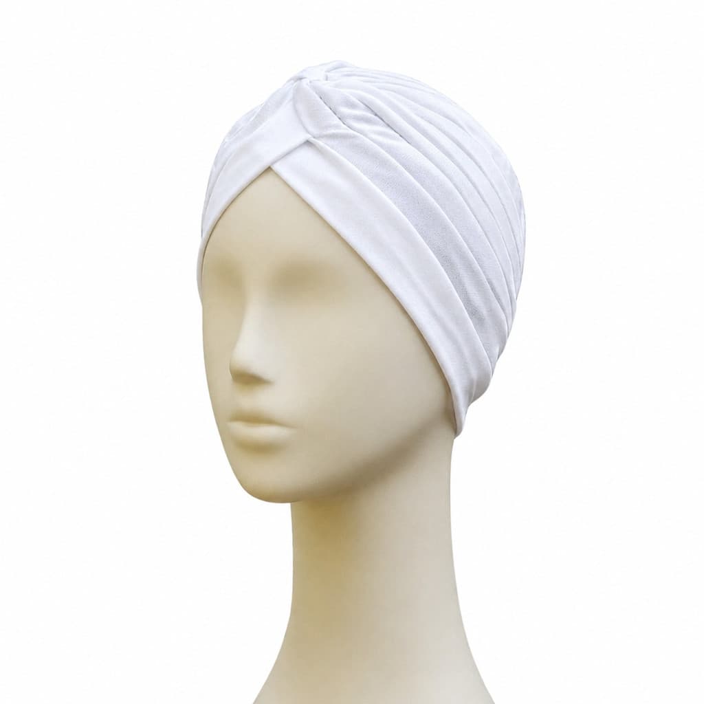 Turbante Branco Poliéster Tipo Indiano Feminino