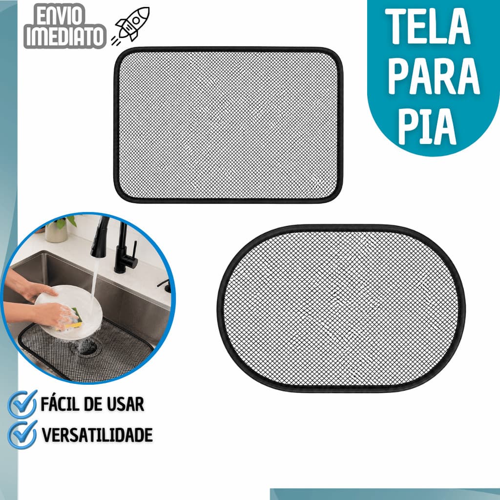 Tela Protetora para Pia Lavatório Premium Retém Resíduos, Evita Entupimentos Para Cozinha Restaurantes