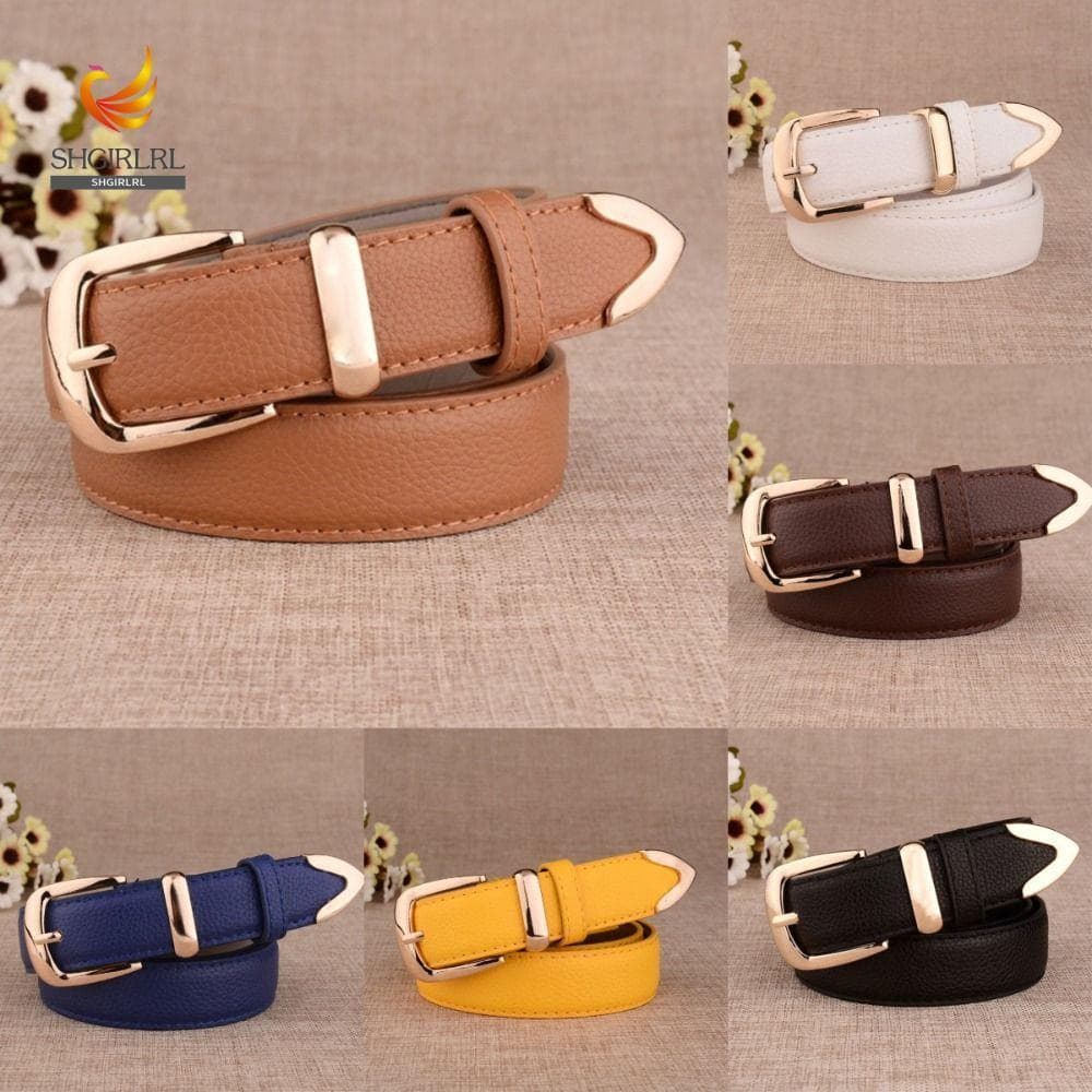 SHGIRLRL Cinto Feminino , Cintos Vintage Sólidos Simples , Calças Casuais Ajustáveis De Luxo Com