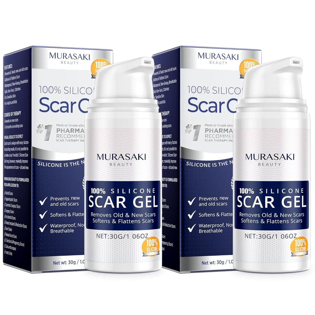 Gel para Cicatrizes 100% Silicone, Pacote com 2: 2 tubos de 1,06oz para cicatrizes cirúrgicas, cesariana, acne, queloide