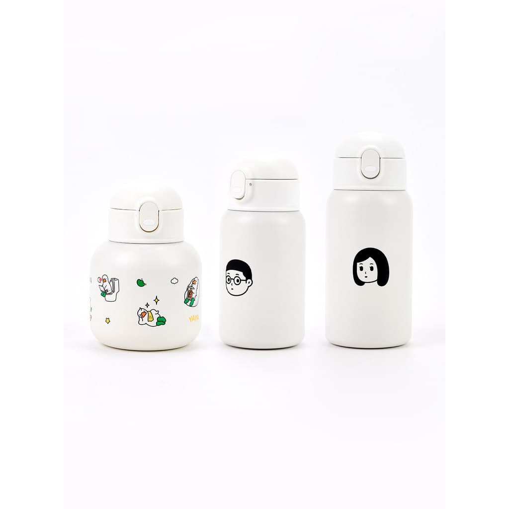 FINERWORLD Copo térmico para meninas Copo de água de grande capacidade Copo de barriga grande Copo de café fofo de desen