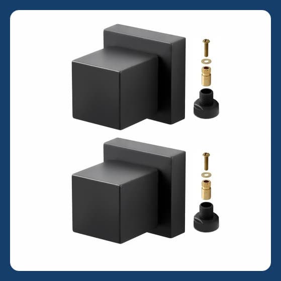 Kit 2 Acabamentos Registro Padrao Docol ou Deca Metal Preto Quadrado