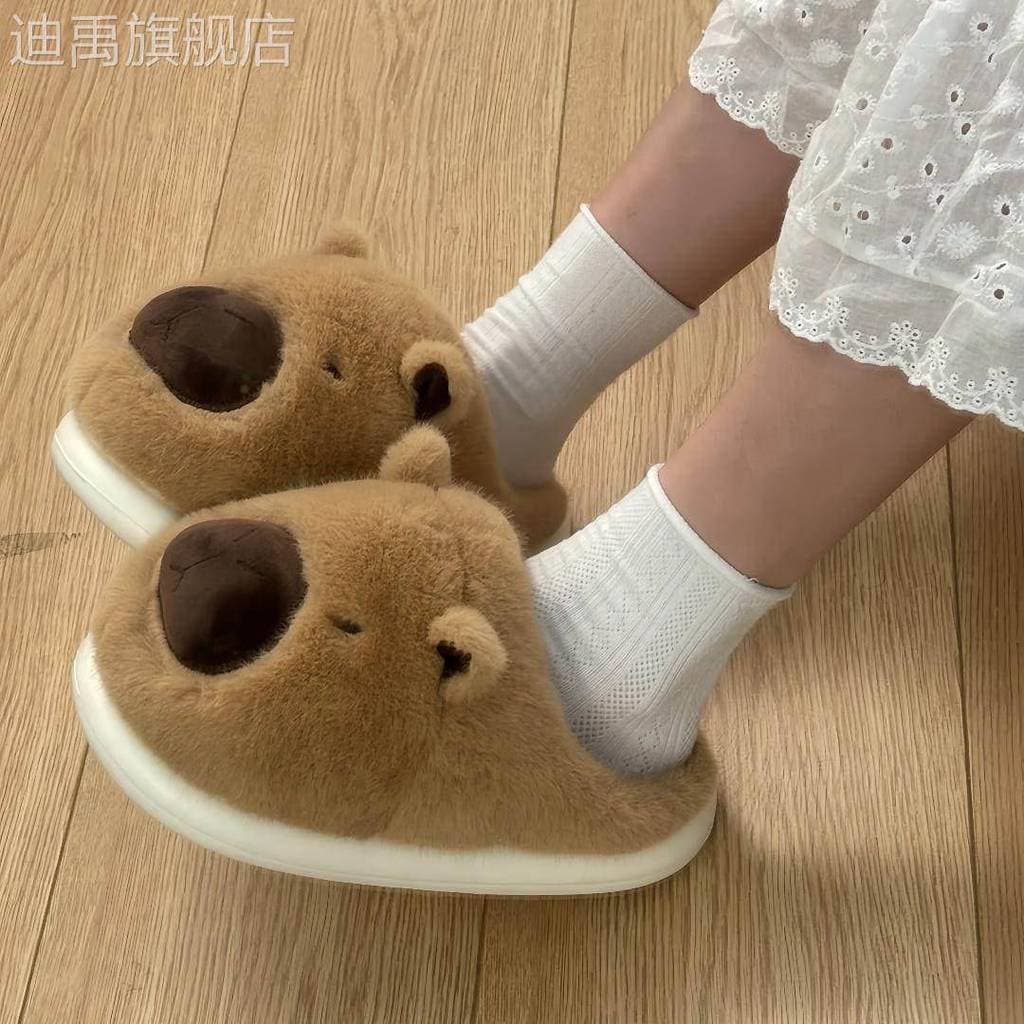 Chinelos carpillar inverno pelúcia casa sapatos pai-filho inverno bonito carpillar chinelos de algodão quente das mulher