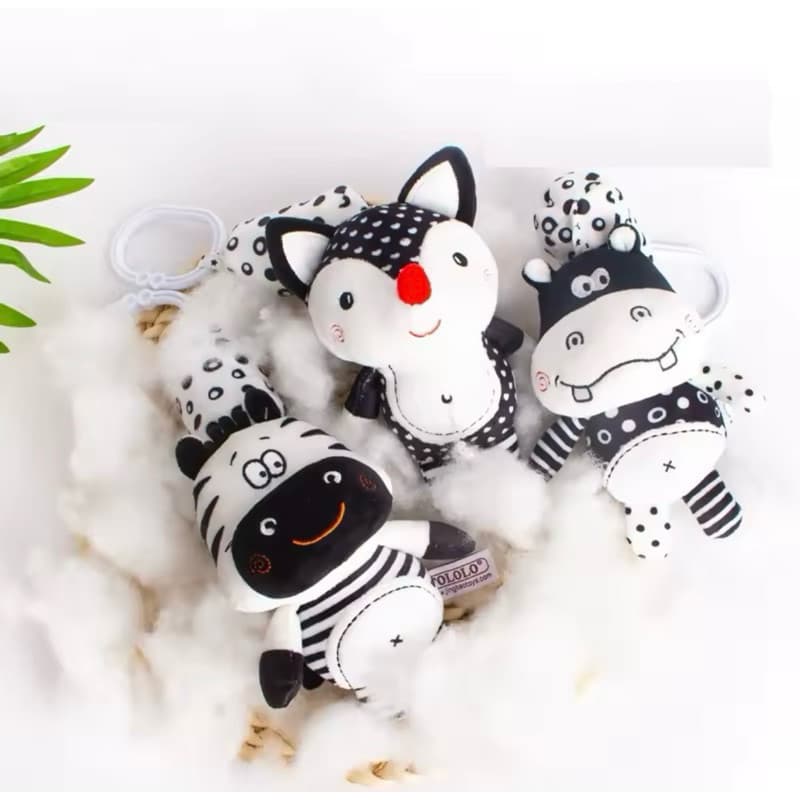 Chocalho Suspenso Carrinho Preto e Branco Berço chocalho bebe fofo pendurado brinquedos criança móbile berço sensorial