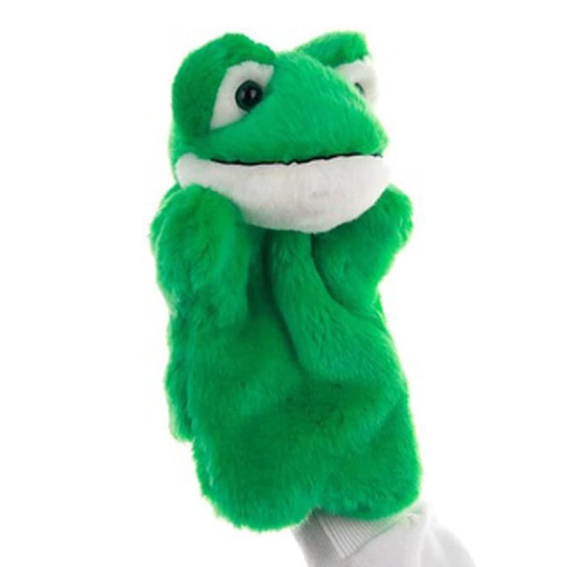 Fantoche de mão sapo verde crianças brinquedo de pelúcia Animal