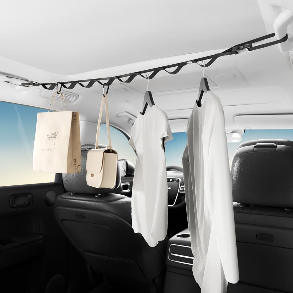 Varal de carro multifuncional pendurado cabide Interior assento traseiro armazenamento gancho fixo Rack secagem