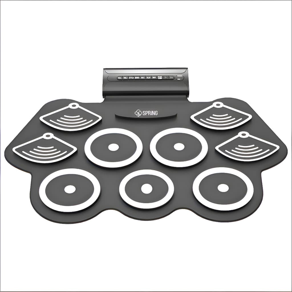 Bateria Eletronica Spring 9 Pads Cor Preto Dobrável