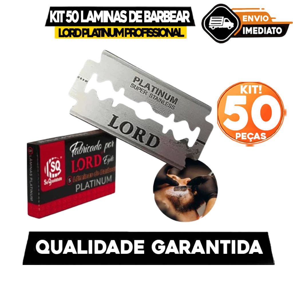Lâminas LORD PLATINUM Gillete Profissional Para Barbeiros, Fabricadas no Egito