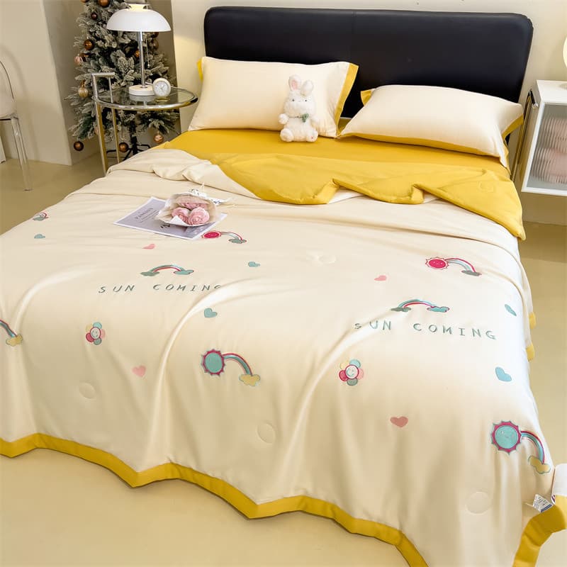 Classe A Lyocell Tencel Summer Cool Quilt Crianças Colcha de verão com absinto Ar condicionado Colcha Conjunto de quatro
