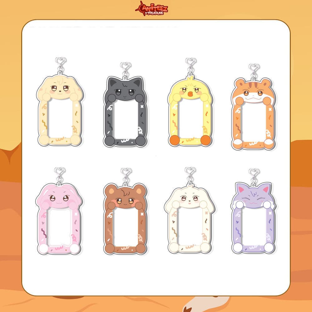 Kpop Idol ATEEZ Porta-Cartões De Acrílico Com Desenho Animado , Cartão De Inserção , Retratos , Bolsa , Chaveiro , Pinge