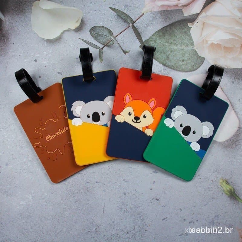 Etiquetas De Bagagem Koala Para Malas Etiqueta De Silicone Fofa Com Cartão De Identificação De Nome Mala Engraçada