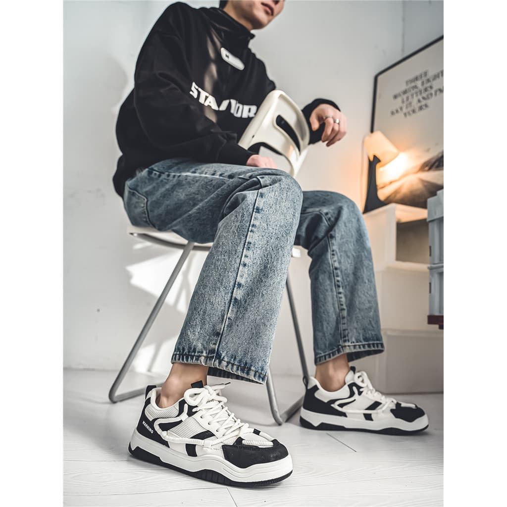 Novo estilo sapatos masculinos de sola grossa Casual altura aumentando tênis na moda cor combinando invisível interior a