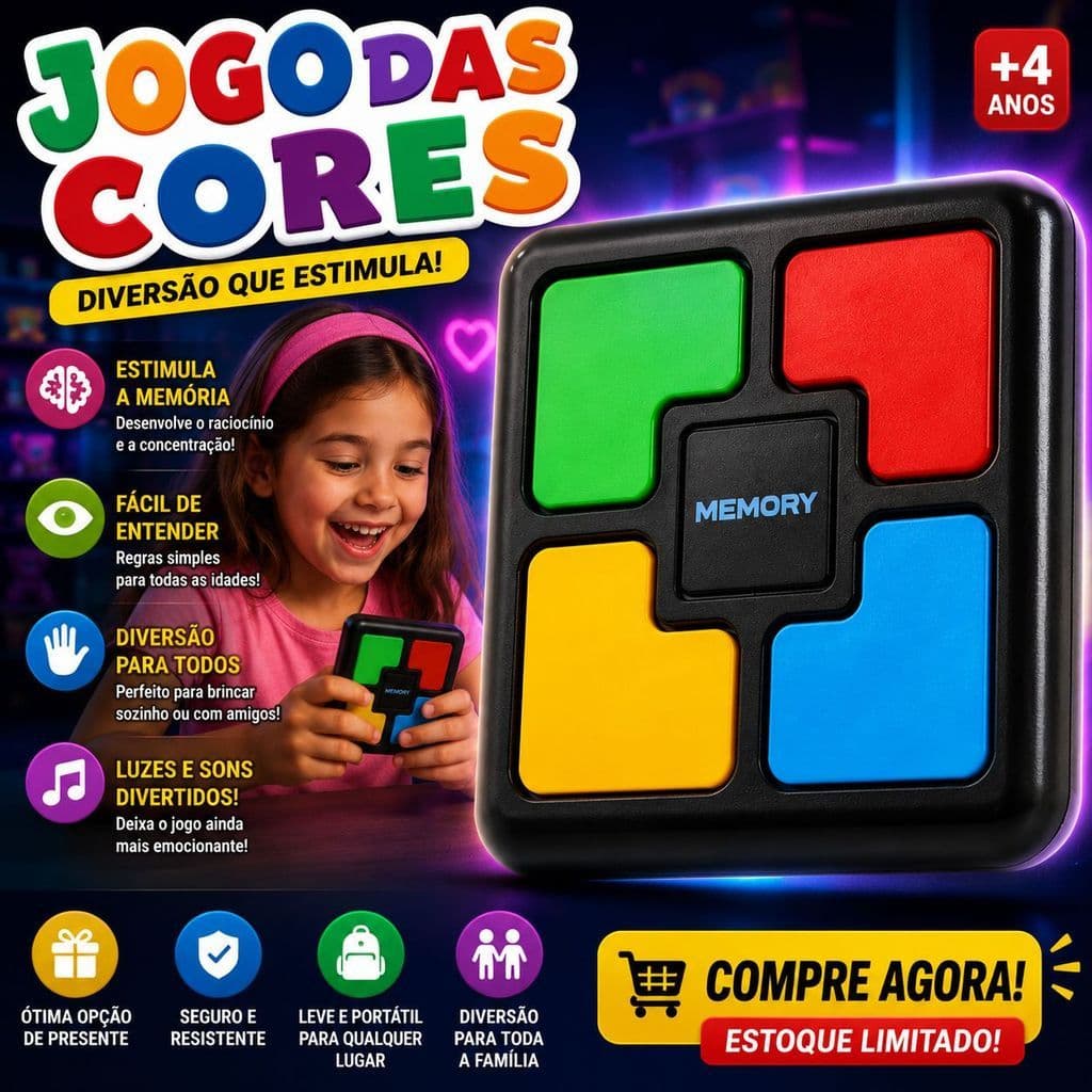 Brinquedo Genius Mini Colorido Jogo Sequencia De Cores