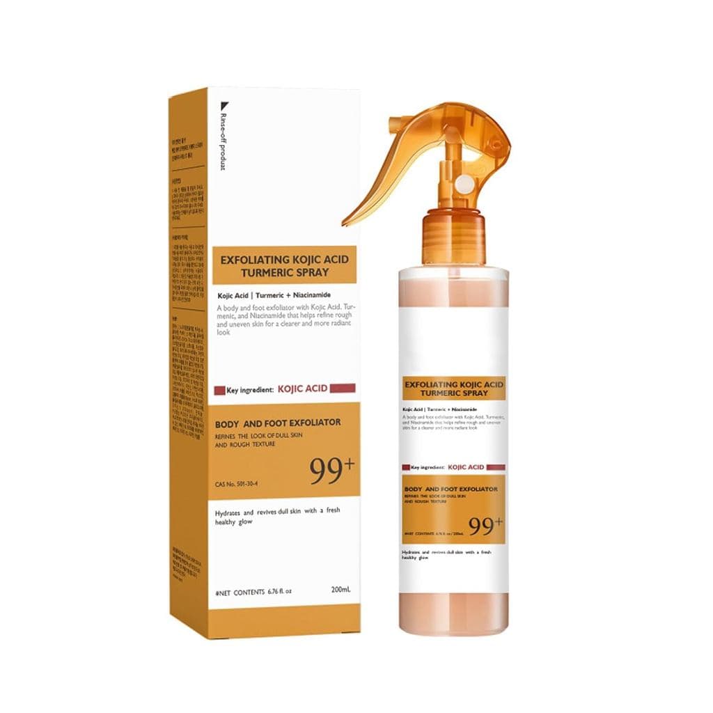Spray Corporal de Cuidado com Queratina, Ácido Kójico e Cúrcuma 200ml, Solução Esfoliante e Peeling, Spray de Cúrcuma Pe