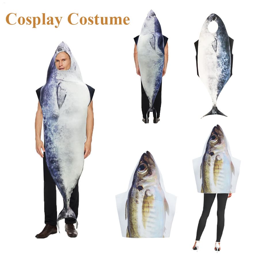 Traje De Peixe Engraçado Cosplay Roupas Realista Animal Vestir-Se Para Adulto Masquerade Role Play chwuiebr