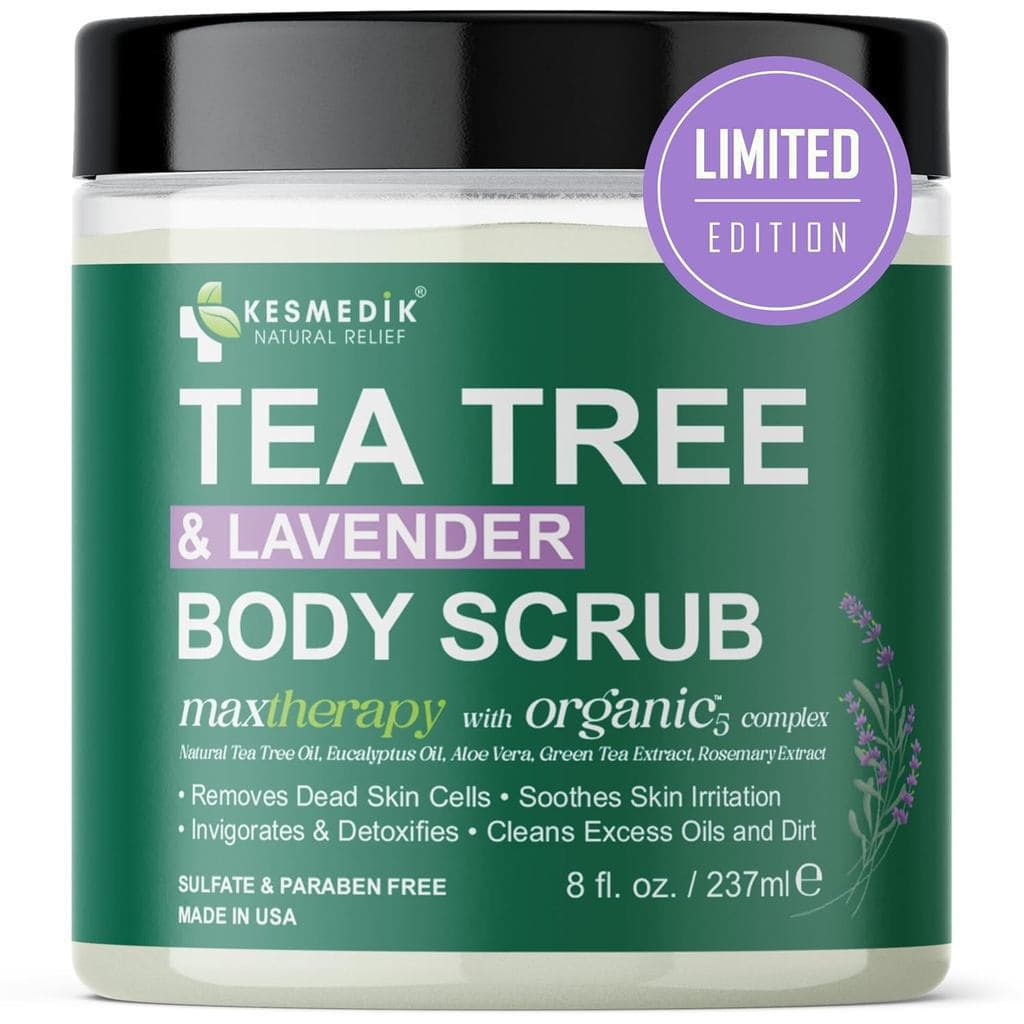 KeedikPureTeaOilBody&FootScrub, Esfoliante de Sal do Himalaia com Células-Tronco e Manteiga de Karité, Defesa Antifúngic